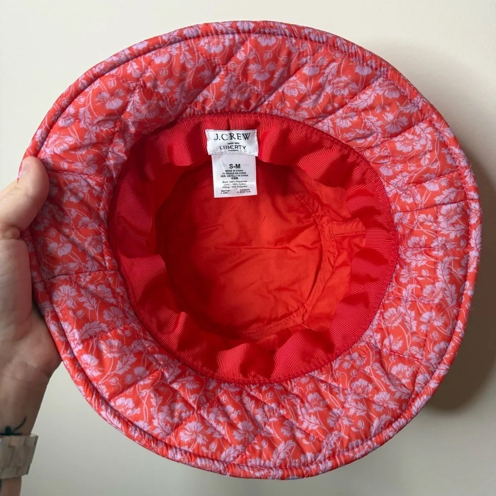 J CREW Liberty Fabrics Boho Quilted Floral Printed Trendy Bucket Hat